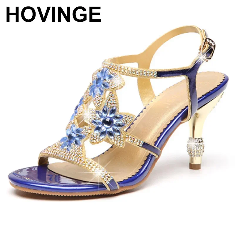 

2025 High heel sandals women's sexy thin heel Rhinestone banquet sandals women's wedding shoes