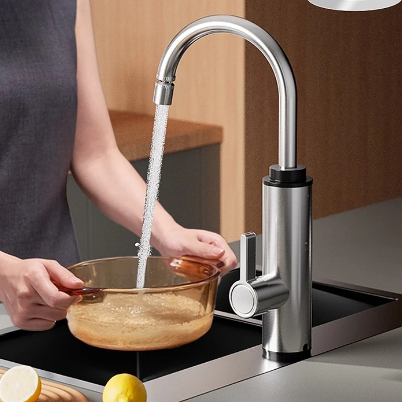 Rubinetto scaldabagno elettrico istantaneo, rubinetto per riscaldamento rapido in acciaio inossidabile 304 con controllo costante della temperatura per cucina
