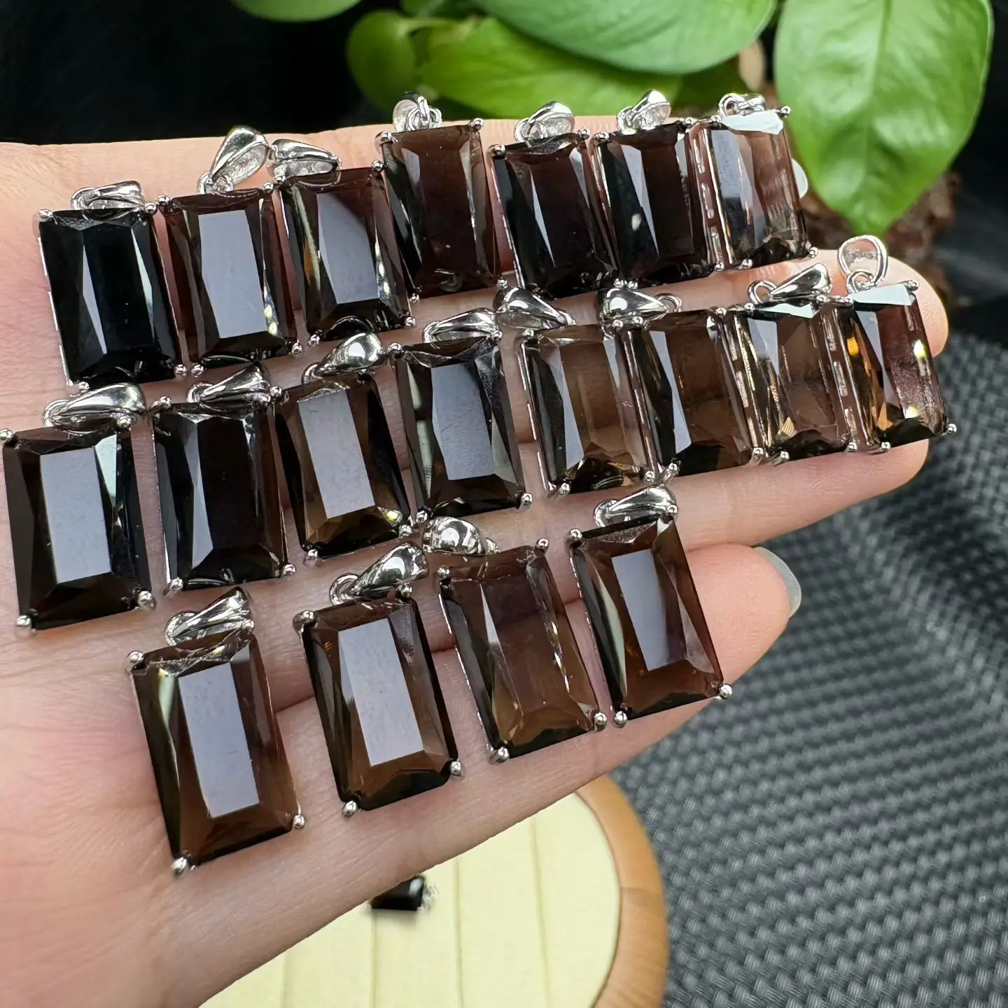 

1 шт. кулон из натурального дымчатого кварца 8,5x14 мм, прямоугольная форма, стерлинговое серебро 925 пробы, рейки, целебный камень, ювелирное изделие, подарок для женщин и мужчин