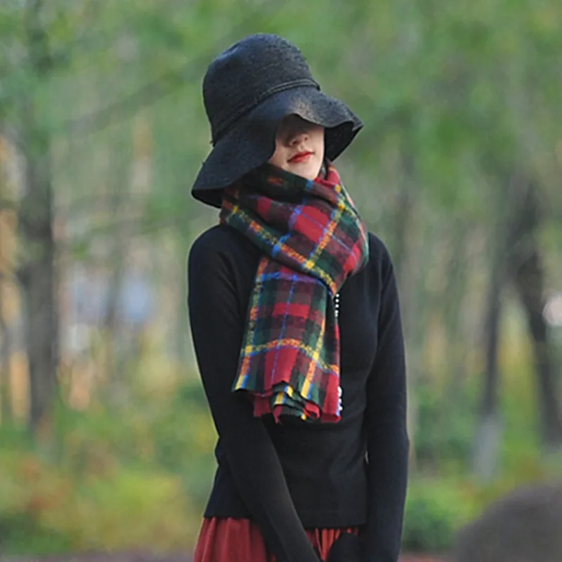 TIYIHAILEY Free Shipping 2023 New Fashion Long All-match Scarf Winter Warm Long Plaid Wool Scarf Warm