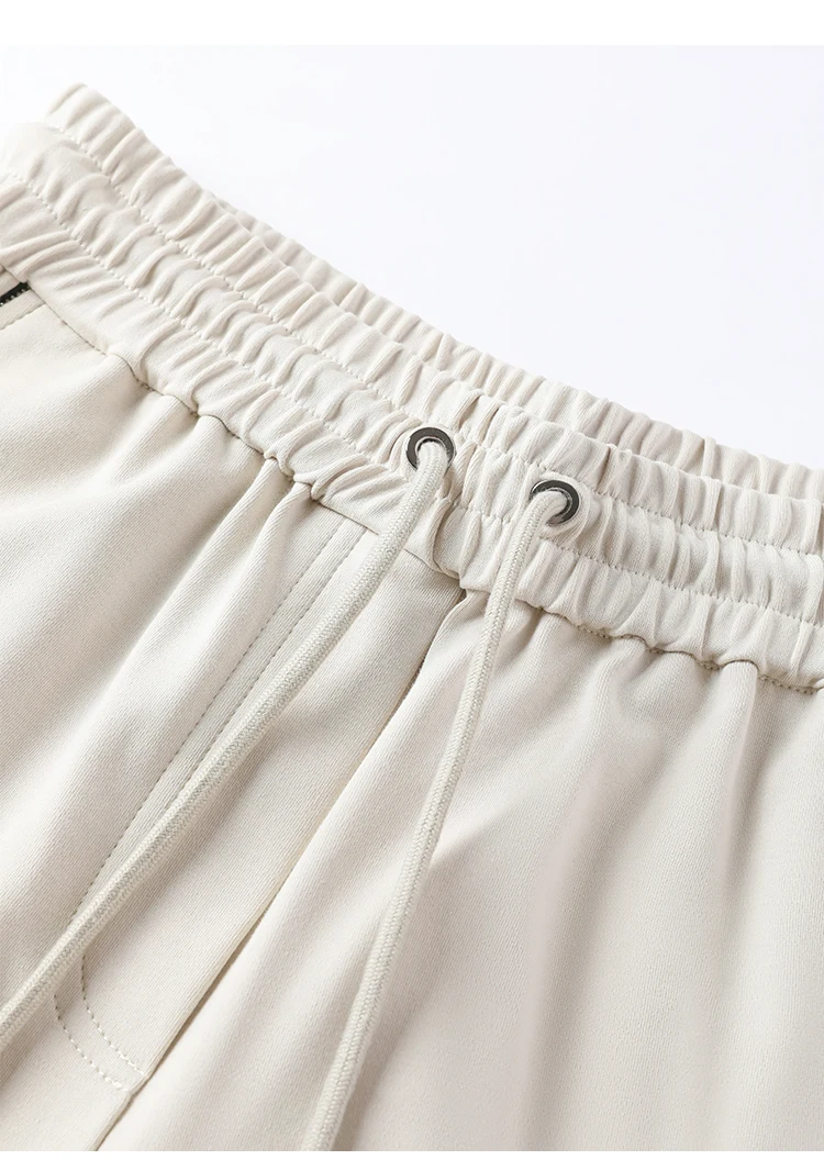 KW7523321 Women's Wide Leg Cotton Blend Pants Drawstring Elastic Waist Trousers with Side Pockets
