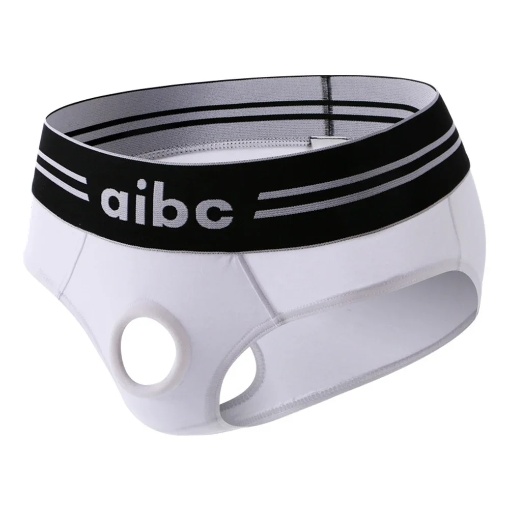 

Elegant Men's Cotton Underwear with Front Open Hole Sexy Bikini Briefs Panties Lingerie Available in Various Colors