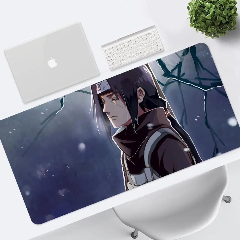 Imagem -05 - Mouse Pad Retangular de 900x400 mm Teclado de pc Mesa de Escritório Borracha Animeu-uchihal-idatachies Tapete Xxl Laptop Borda de Bloqueio Mouse