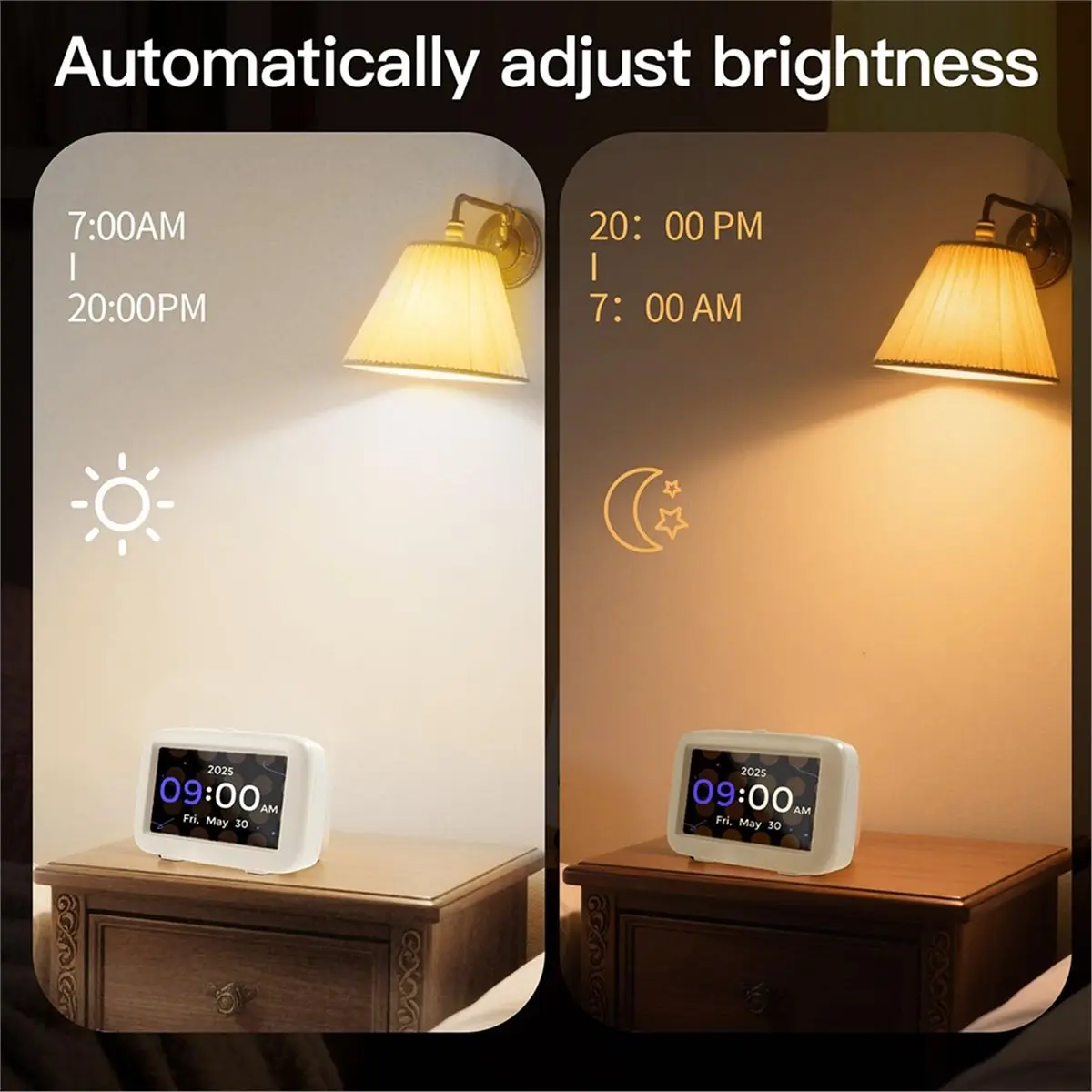 

Настольные цифровые часы A32I с голосовым оповещением, 4,3 дюйма, для пожилых людей, с функцией напоминания о приёме лекарств при деменции и будильником