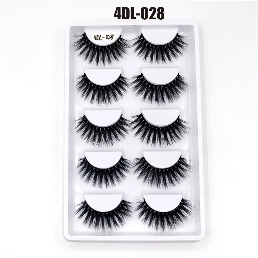Handmade Wispies ปุยธรรมชาติยาวขนตาปลอมหนา 4D Faux Mink Hair Eye Lash Extension