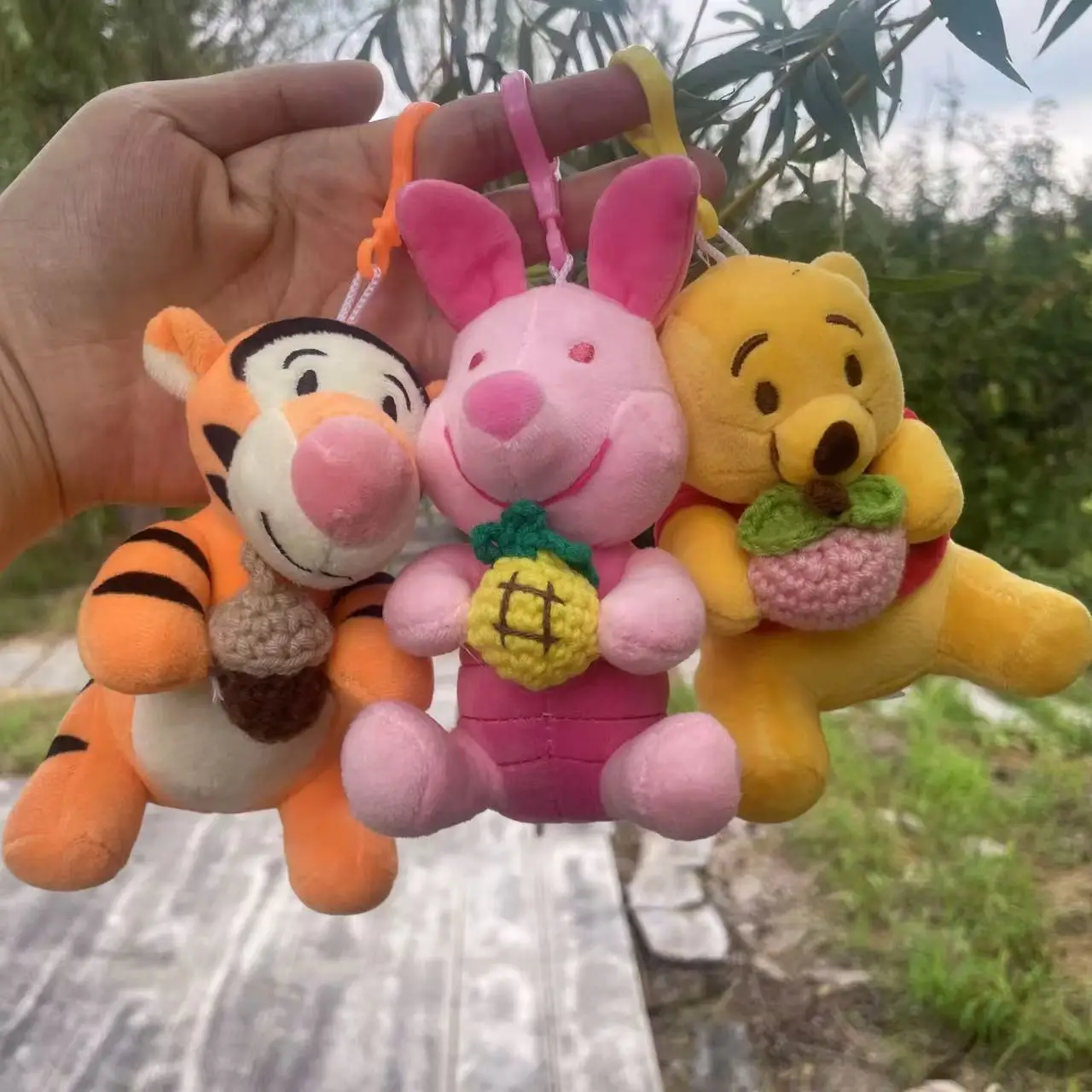 

12cm Piglet Tigge Eeyore Winnie Pooh Plush Keychains Small Pendant School Bag Hanging Christmas Birthday Gifts For Kids Toys