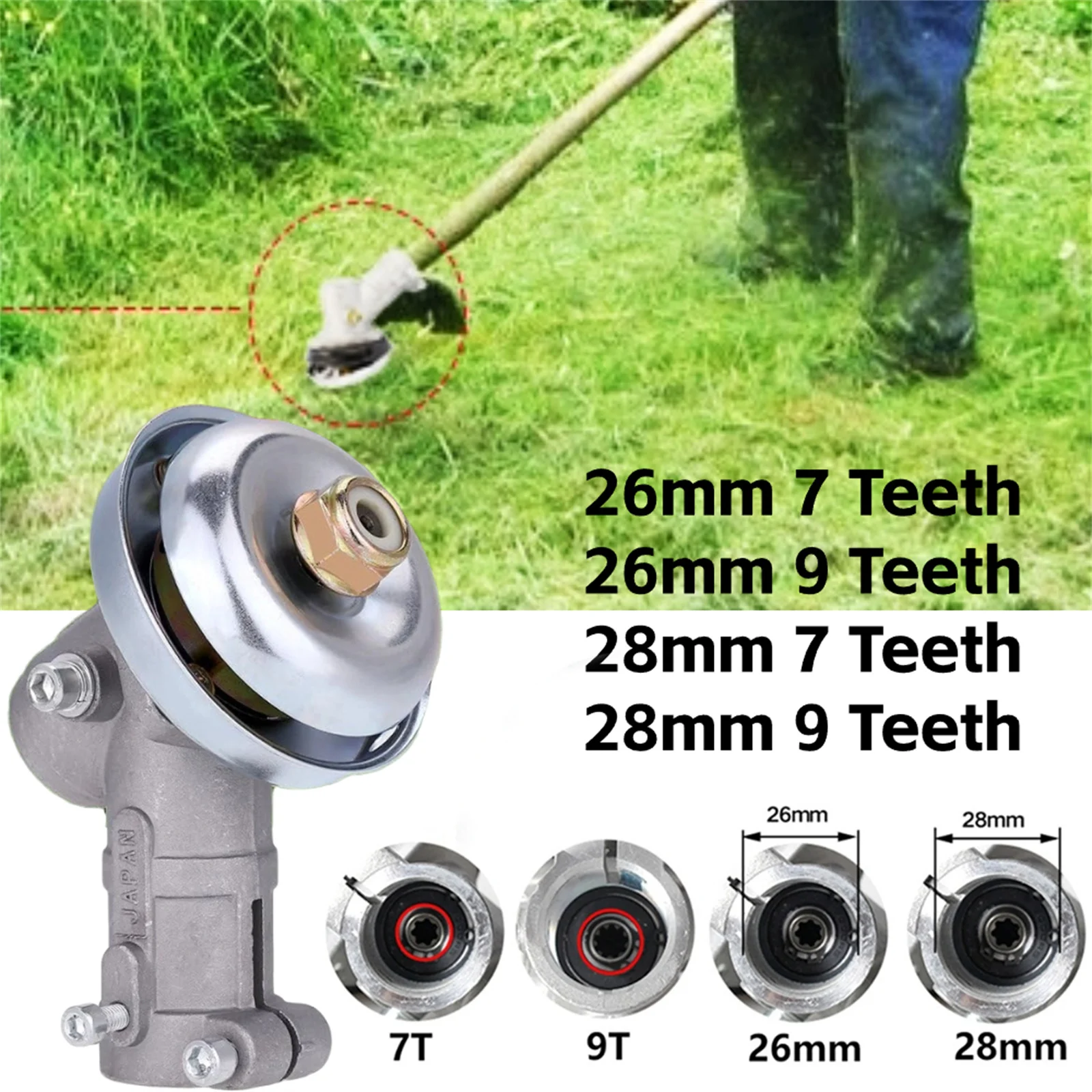 

26mm/28mm Trimmer Gearbox Gearhead Brushcutter Grass Trimmer Replace Gear Head Lawn Mower Parts Gardening Tool 7 9 Teeth