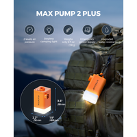 FLEXTAIL MAX PUMP 2 PLUS - Electric Air Pump with Camping Light and Emergency Power Supply, 4800mAh Battery, Dual Pressure Level