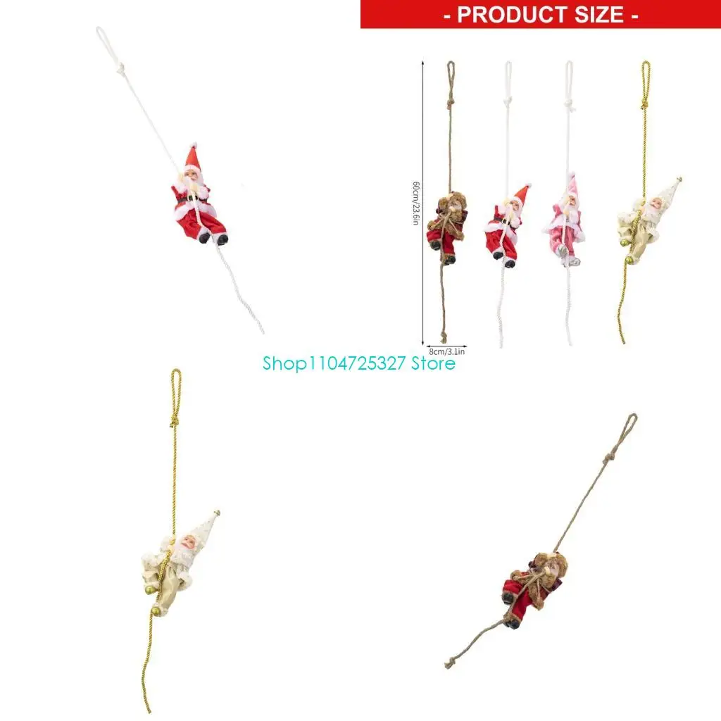 D8KF سانتا كلوز الشكل الراتنج زخرفة معلقة بحبل لتزيين الحفلات المنزلية #1