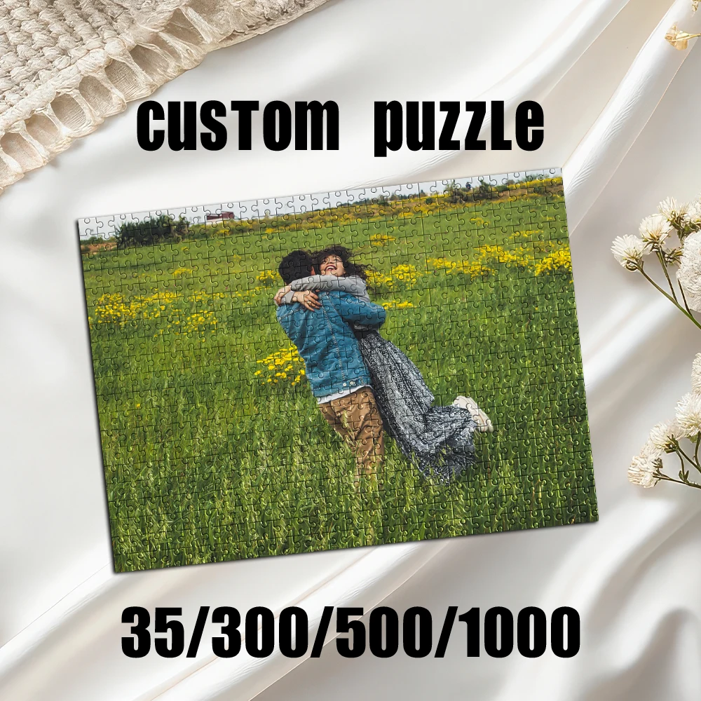 Personalized Custom Photo Puzzle Customized Grassland Couple DIY Toy Envelope Decoration Collectiable Gift Present Christmas