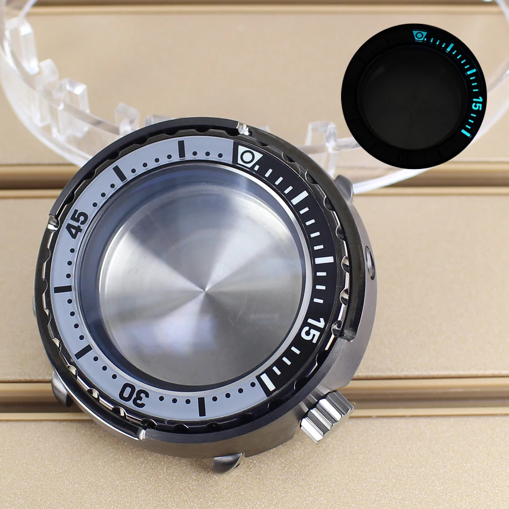 

Корпус часов 47 мм, 20ATM, сапфировое стекло, светящийся безель, для механизмов NH35, NH36, NH38, NH34, циферблат 28,5 мм, модификация Tuna Can, запчасти для ремонта часов.