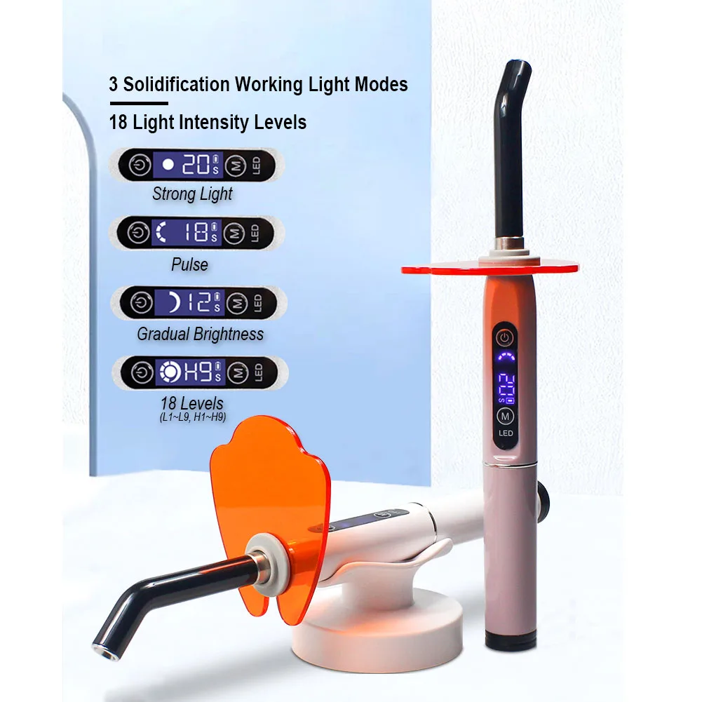 

Wireless Dental Curing Light Orthodontic Composite Resin Harden Device Tooth Restorative Repair Bonding Adhesive Cure US/EU Plug