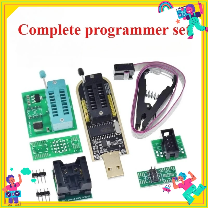 CH341A/CH341B 24 25 серии EEPROM Flash BIOS USB-программаторный модуль SOIC8 SOP8 Тестовый зажим для EEPROM 93CXX/25CXX/24CXX DIY KIT