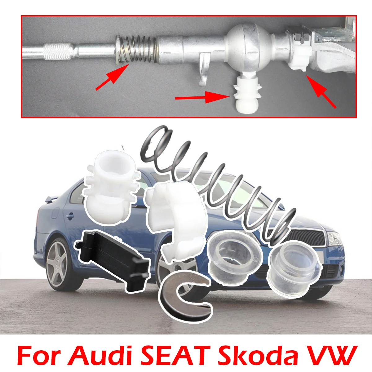 

For Skoda Octavia Superb SEAT Leon Toledo Altea Gear Shifter Selector Lever Shaft Gear Stick Spring Bushing Manual transmission