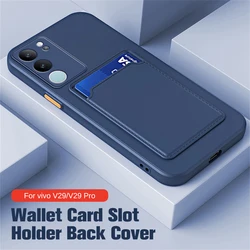 Vivov29 Pro Case Card Slot Holder Straight Silicone Cover For vivo V29 Pro V 29 29Pro V29Pro Vivov29Pro Shockproof bumper Fundas