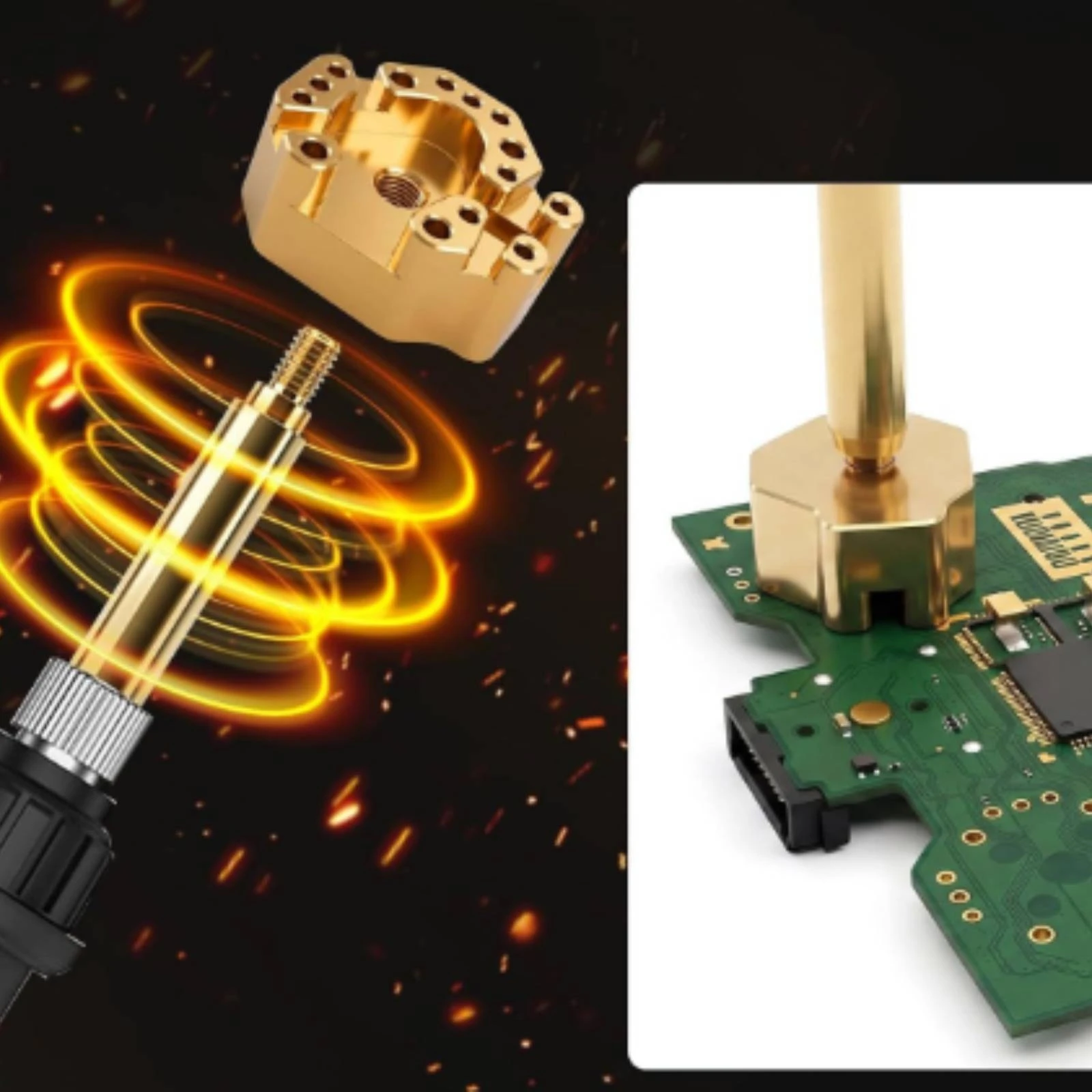 Joystick Soldering Iron Tip Multi-Hole Soldering Head with Adapter Shaft Controller Repair Kit High Precision for Technicians