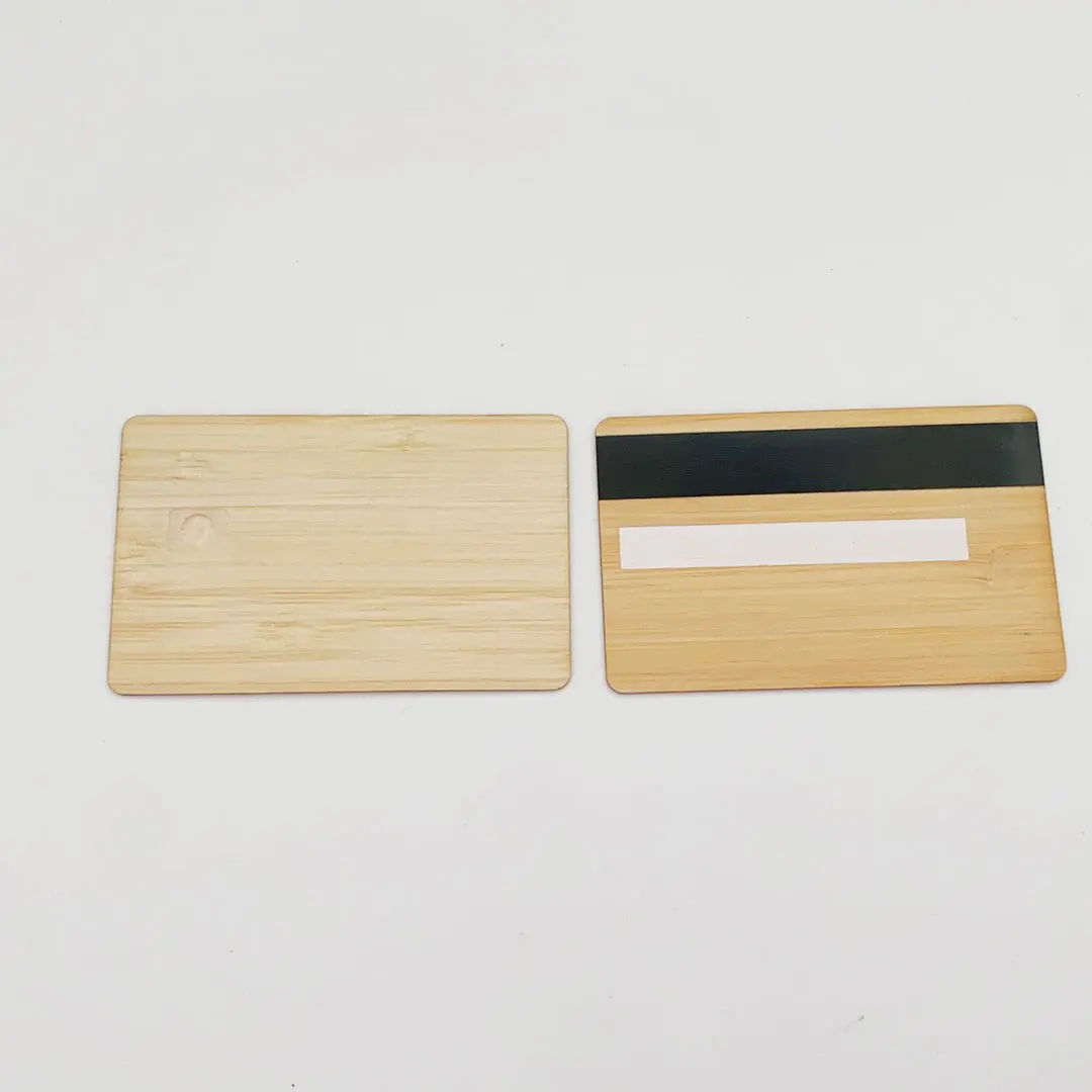 

4442 chip slot slot wood business card , wood bamboo credit card with strip and signature panel