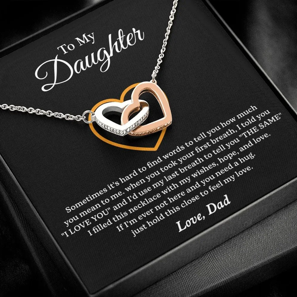 To My Daughter Gifts From Dad Moon Pendant Christmas Gift Father Girl Fashion Women Interlock Necklace 2022 New Dropshipping