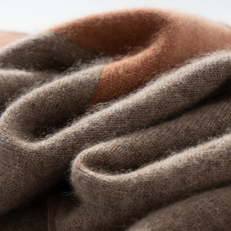 100% الكشمير وشاح المرأة محبوك المتناقضة وشاح الموضة الكورية وشاح دافئ الخريف الشتاء جديد المرأة وشاح مثقب