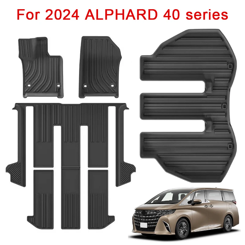

for 2024 ALPHARD 40 series Car Floor Mats left-hand drive TPE Cargo Liner Waterproof Floor Liners Trunk Mats RHD