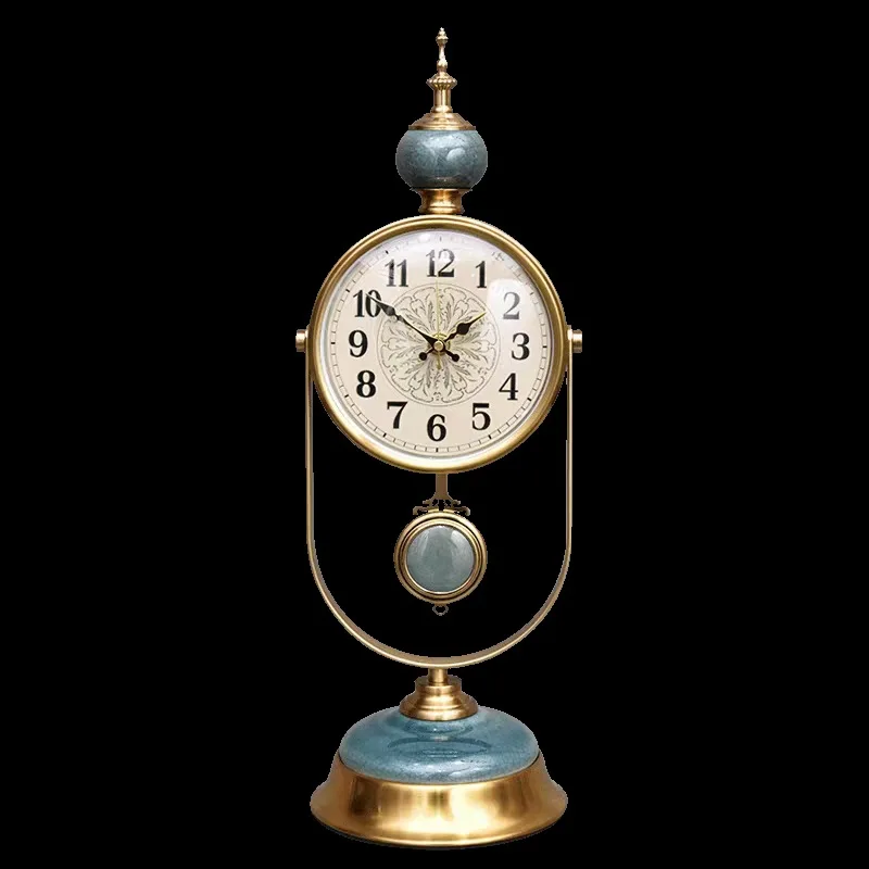 Living Room European Retro Clock Home Swing  Foyer Desk Clocks Without  Battery