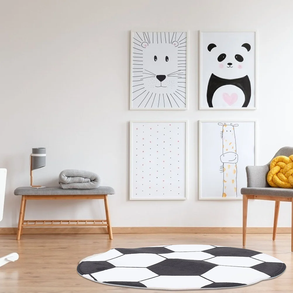 سجادة كرة قدم مستديرة من البوليستر لكرسي المكتب والأرضيات الصلبة وسجادة كرسي ألعاب الكمبيوتر