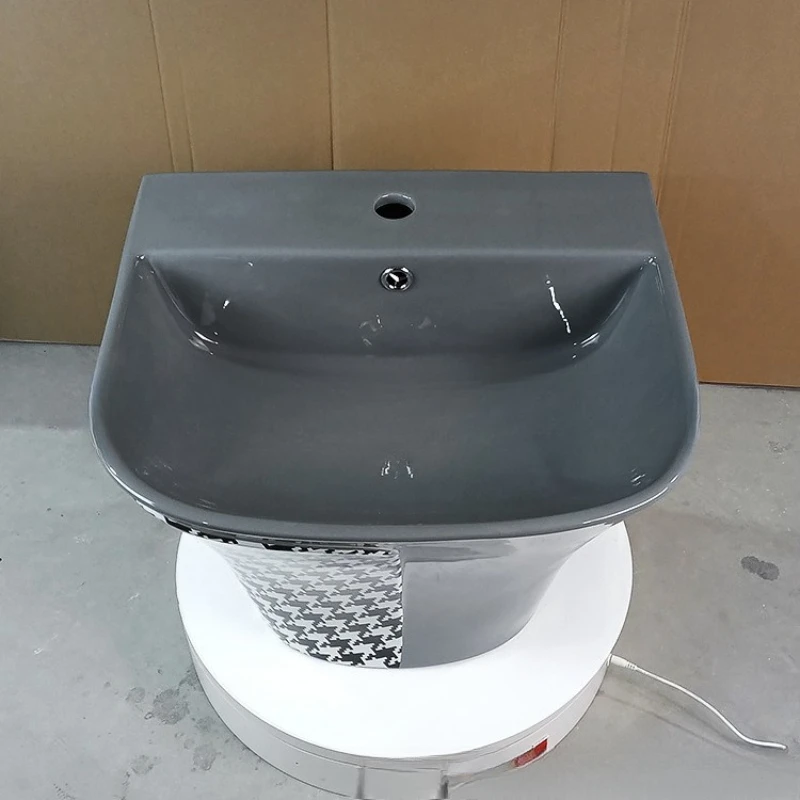 

Factory direct sales engineering ceramic washbasin modern simple one-piece wall-mounted washbasin hanging basin