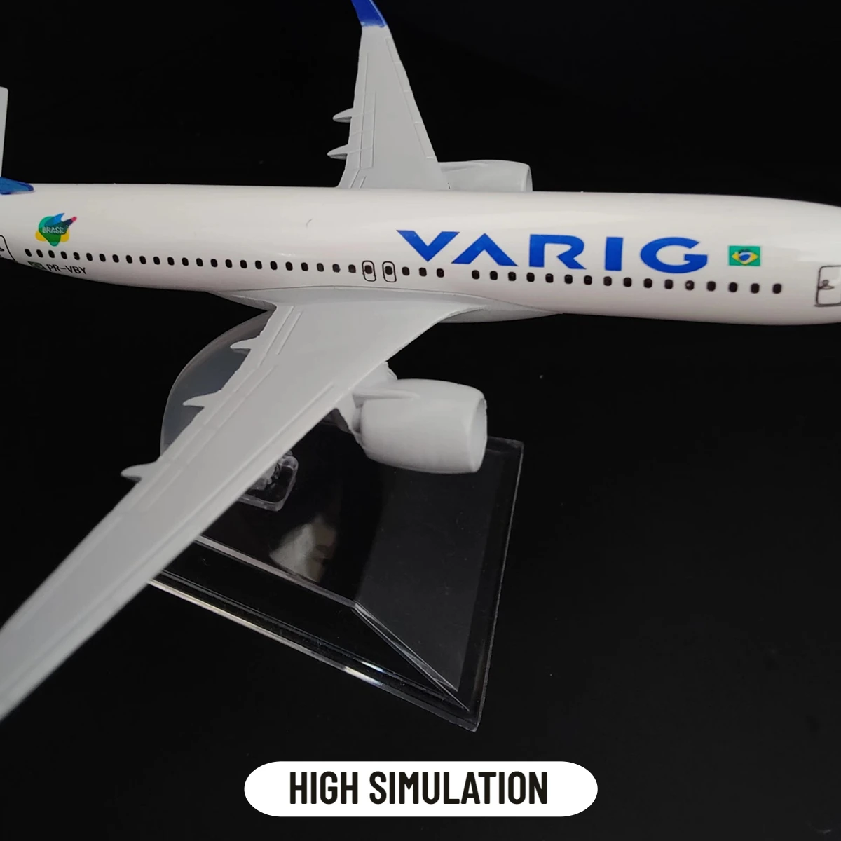 Modelo de avión de aleación coleccionable de Brasil, juguete de recuerdo, adorno en miniatura fundido a presión, escala 1:400, Varig Airlines Boeing 737