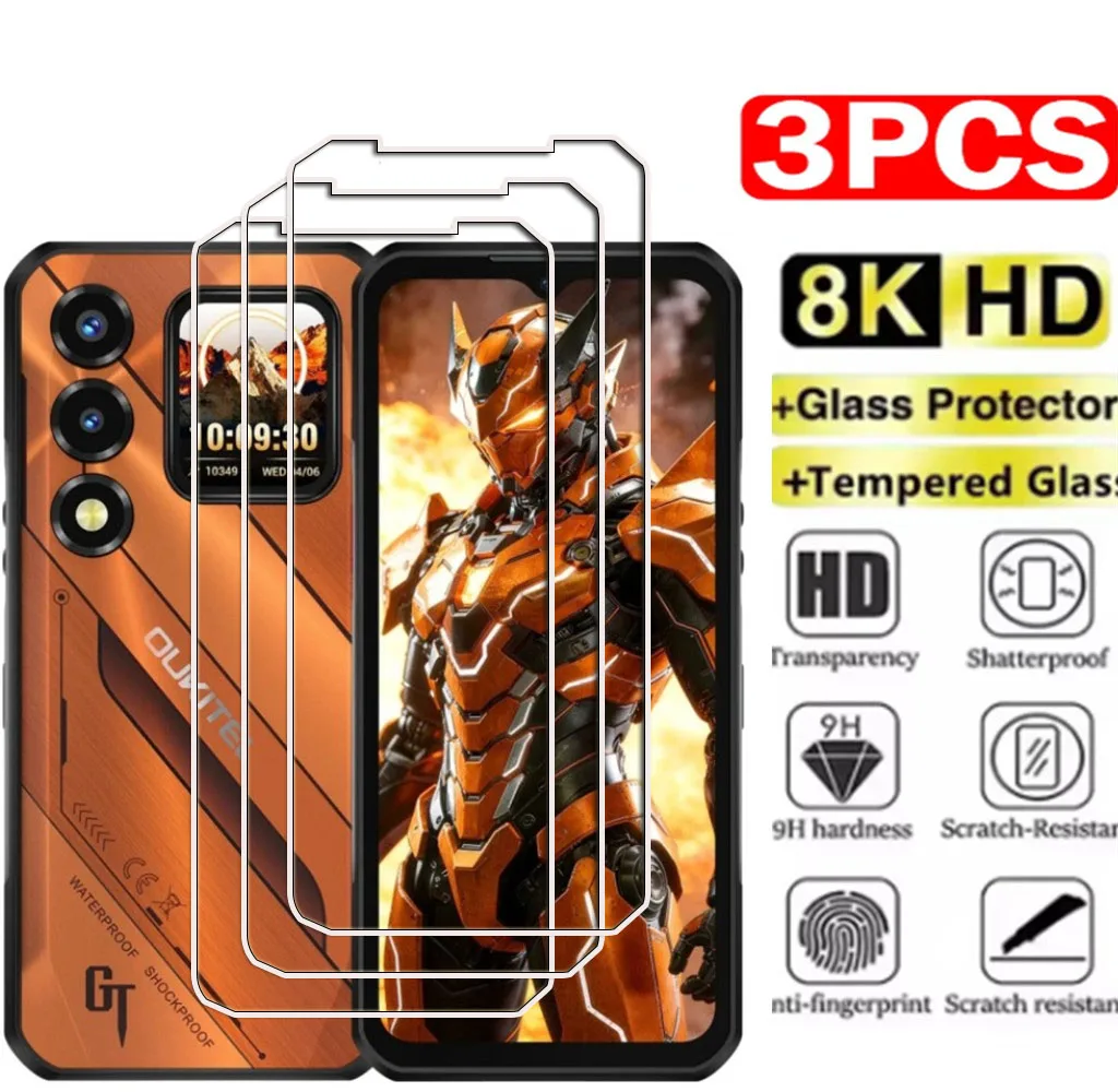 3 個 9H HD 保護ガラス Oukitel WP66 6.6 インチ OukitelWP66 WP62 OukitelWP62 5G 強化ガラスフィルム用