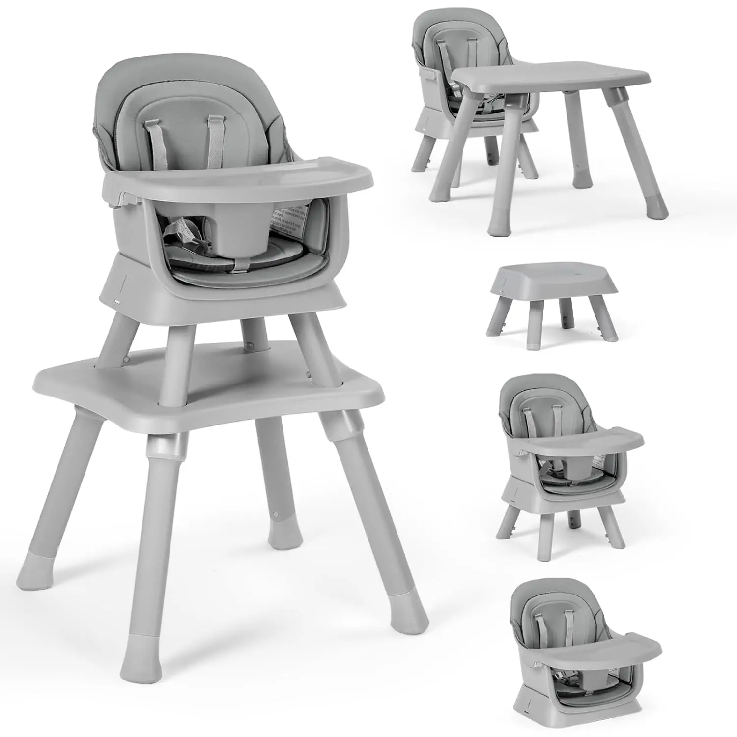 Baby High Chair, 8 in 1 Convertible Highchairs for Babies and Toddlers, Children Dining Booster Seat/Kids Building Block Table