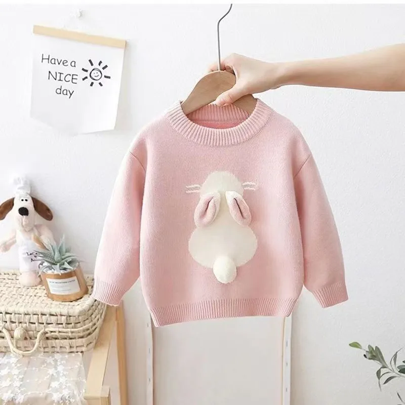 Kids Girls Sweater Rabbit Fashionable Little Girls Winter And Autumn Sweatshirts Children\'s Sweater Baby Knit