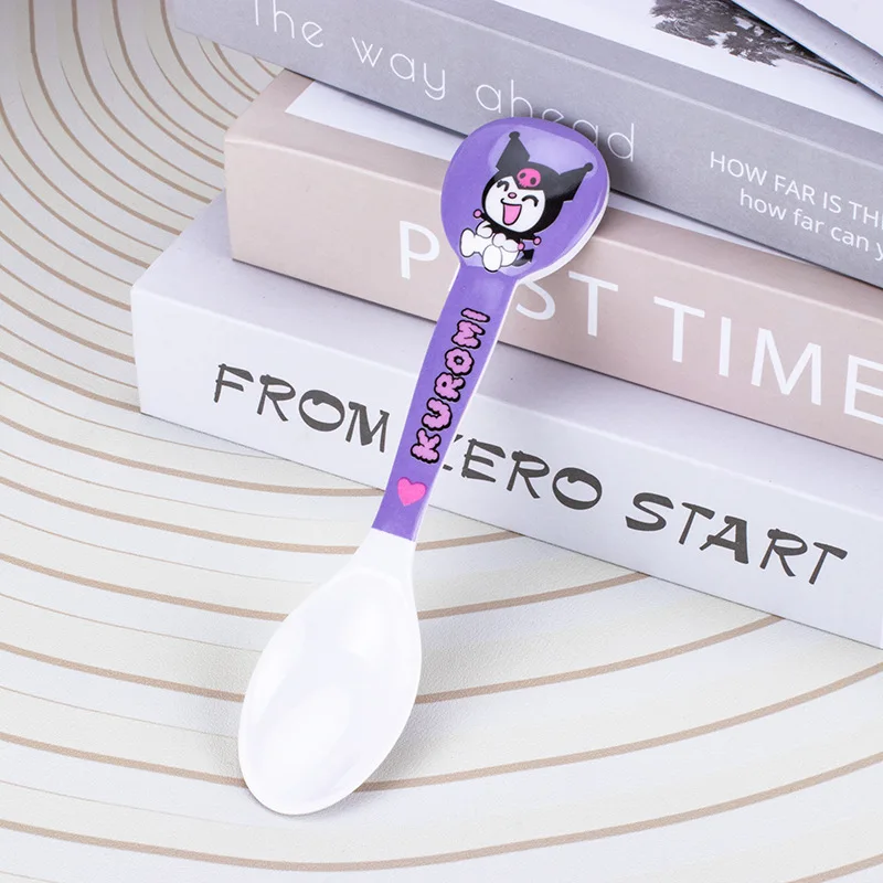 New Hello Kitty Sanrio Tableware Kuromi Cartoon Cute Creative Kawaii Children's Tableware Soup Spoon Girl and Boy for Gifts