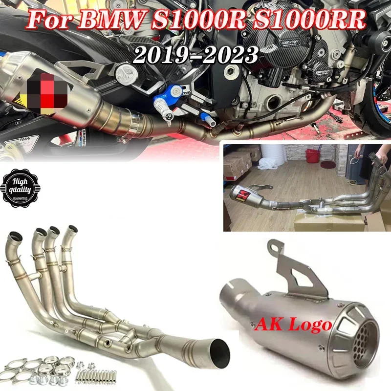 Slip On For BMW S1000R S1000RR 2019-2023 akrapovic Motocycle Exhaust Full steam Link Pipe Modify Escape Motocross Muffler Tube