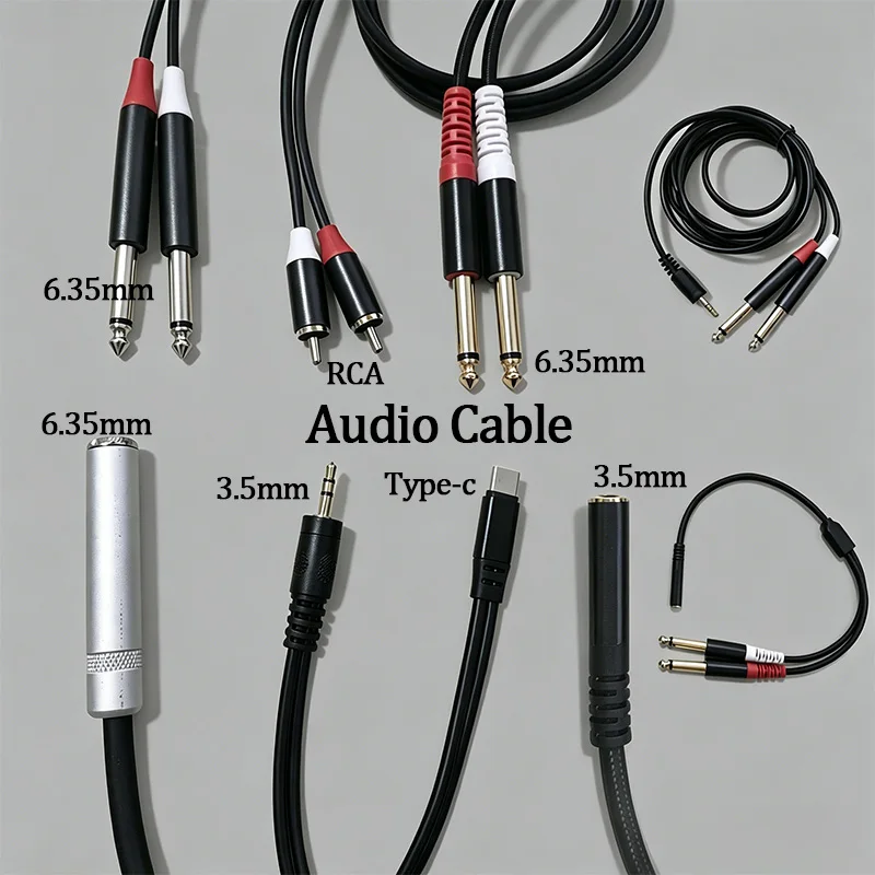 1PC Multi-Type Audio Cable & Adapter Set 3.5mm/6.35mm 1/4