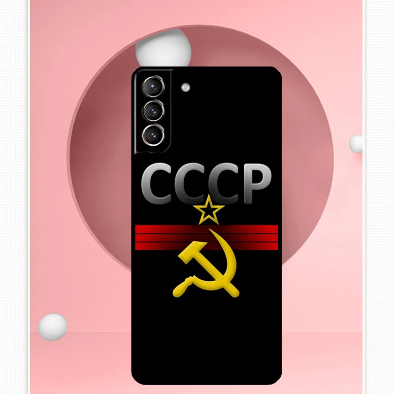 USSR Flag Soviet Union Case For Samsung Galaxy S22 S23 S24 Ultra Note 20 10 S8 S9 S10 Plus S21 S20 FE Soft Cover image 6