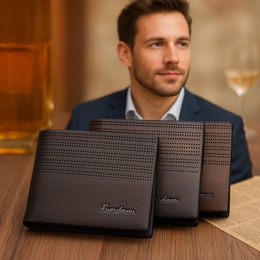 

Portable Classic Men's Short Wallet Business Casual Credit Card Holder Pu Leather Solid Color Coin Pocket Cash