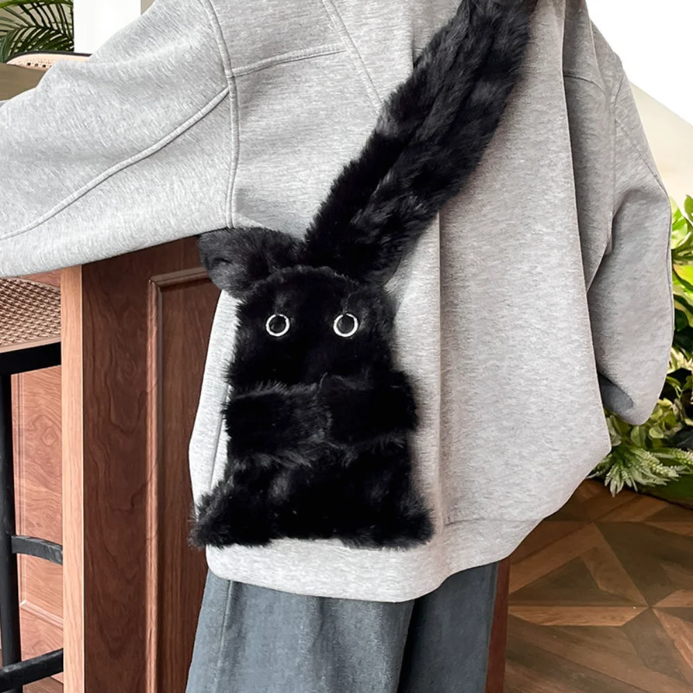 

INS пушистая сумка с котом и кроликом, игрушка, плюшевые сумки-тоут под мышками, уличная одежда, кошелек, шарф, сумка через плечо для пары