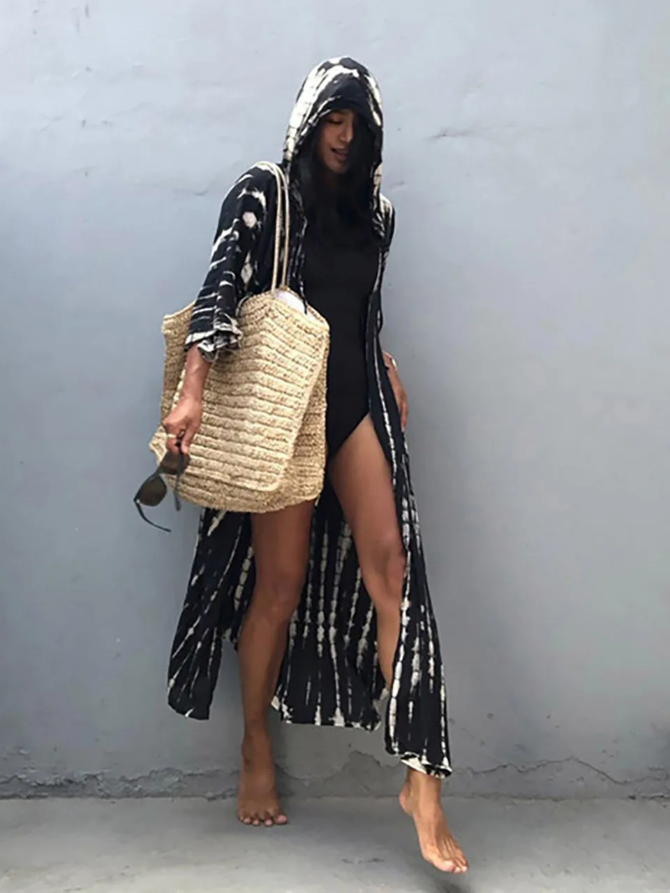 2023 Boho Printed Kimono for Women Bathing Suit Cover Up Casual Pareo Summer Bikini Cover-ups Beach Dress Tunic Robe De Plage