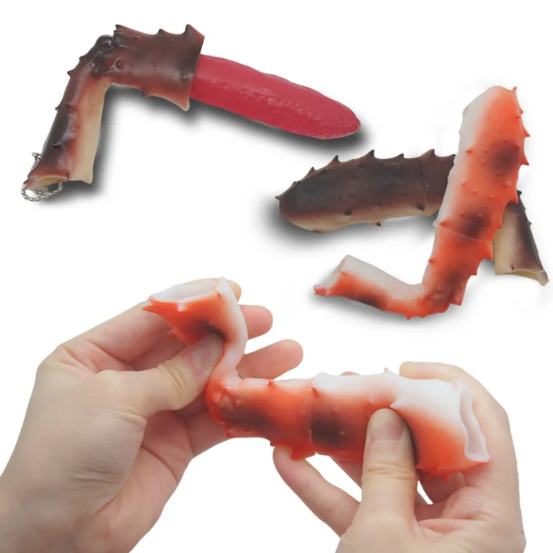 Simulation Stretching Crab Legs Stress Relief Toy Squeeze Leg Meat Food Charm Toys Pinch Slow Rebound Decompression Venting Toy