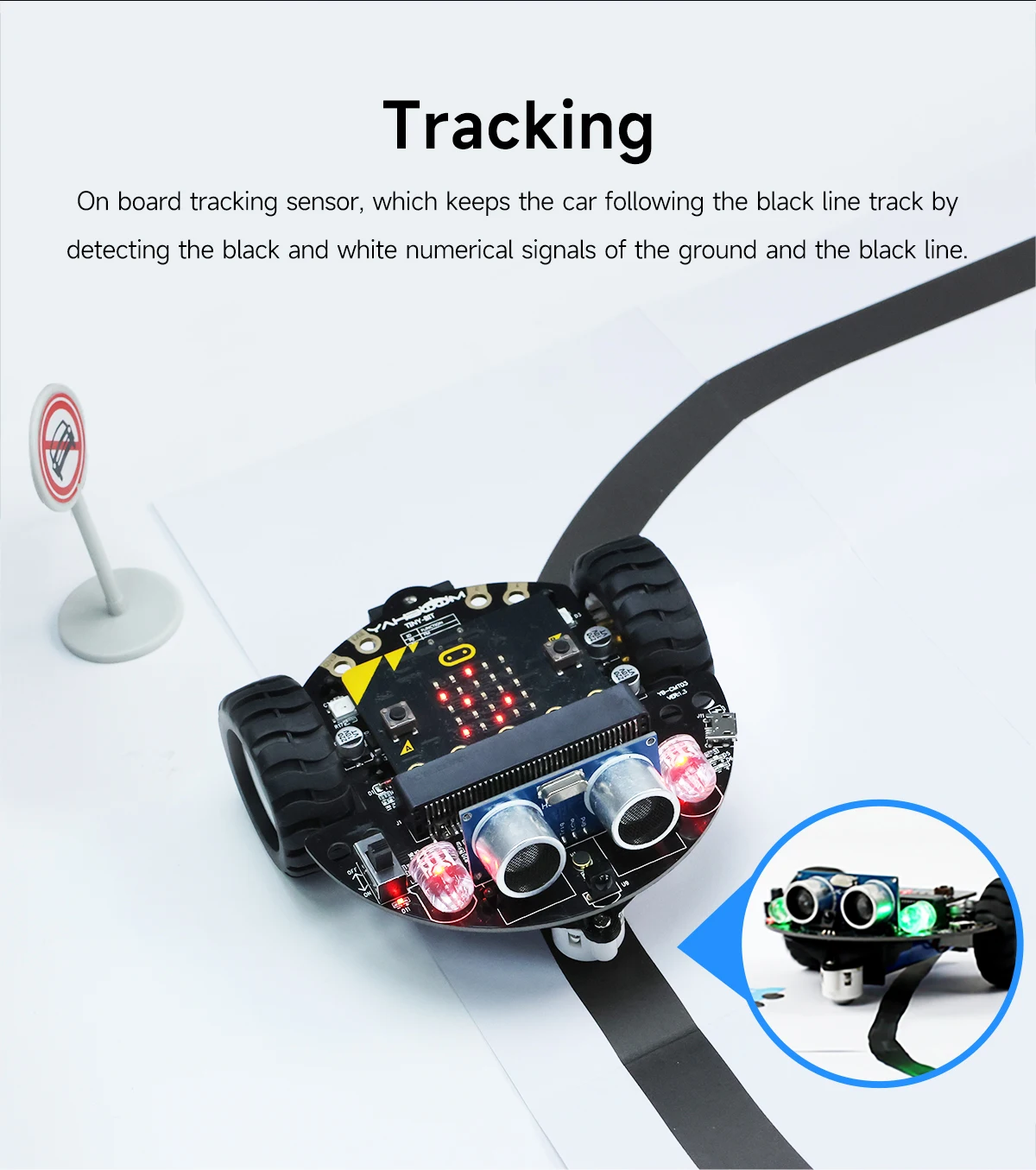 Yahboom Smart Robot Car Kit for BBC Micro:bit STEM Science Kits Coding Robots Microbit Car Handle Support MakeCode Programming