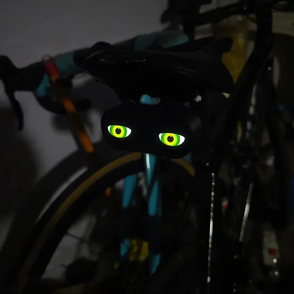 Eyes Rear Bike Lights Smart Bicycle Tail Light Devil's Eyes Waterproof Bike Lights for Night Riding with Type C Rechargeable