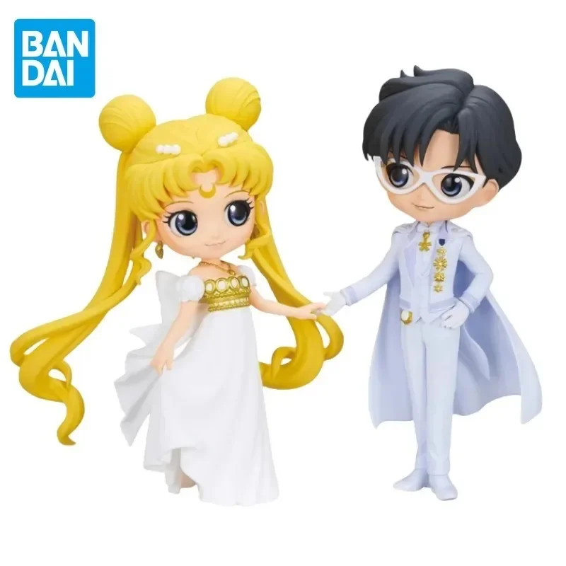 Bandai Qposket Original Sailor Moon Anime Figure Wedding Tsukino Usagi Kids Toys Home Car Interior Decoration Collectible Model