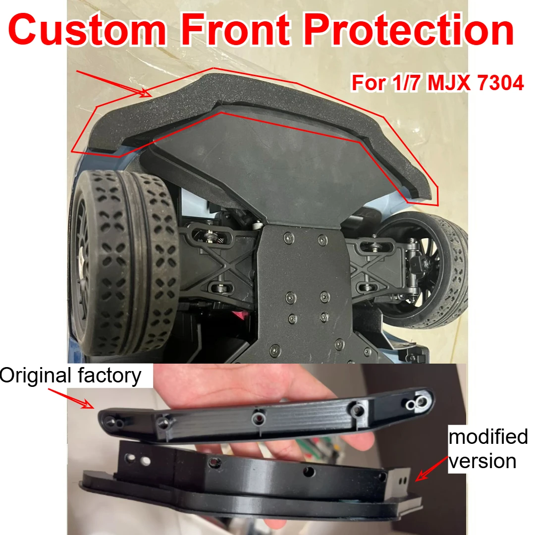For 1/7 MJX 7304 RC Rally Car Front Splitter Custom Model Number Decor Protection Vehicle Body Modification Upgrade Accessories