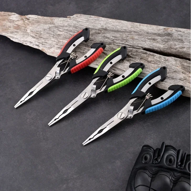 ZWICKE Multi-functional Luya Pliers Stainless Steel Fishing Rubber Handle Pliers with Accessories Fishing Mouth Pliers Fish Hook