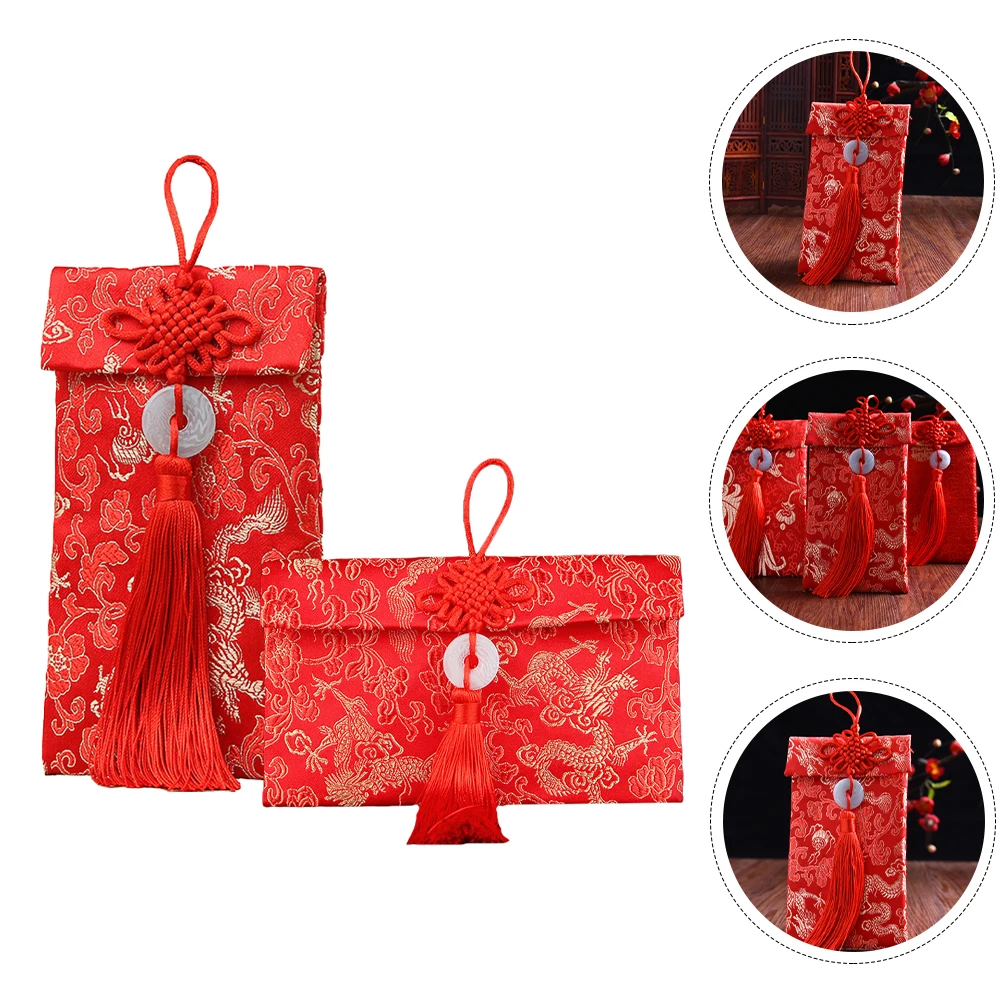 

Packets Chinese Gift Red Envelope Spring Festival Fabric Envelopes Year Brocade