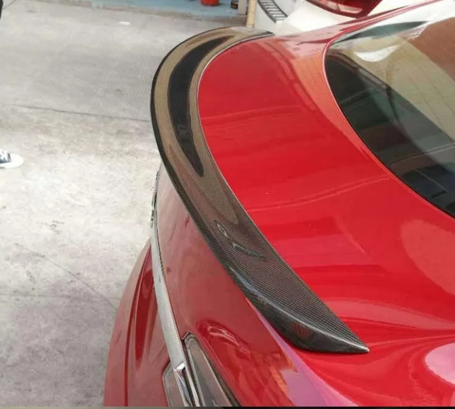 High Gloss Prepreg Carbon V Style Rear Spoiler for Model S Old Facelift Sedan Aero Upgrade Accessory