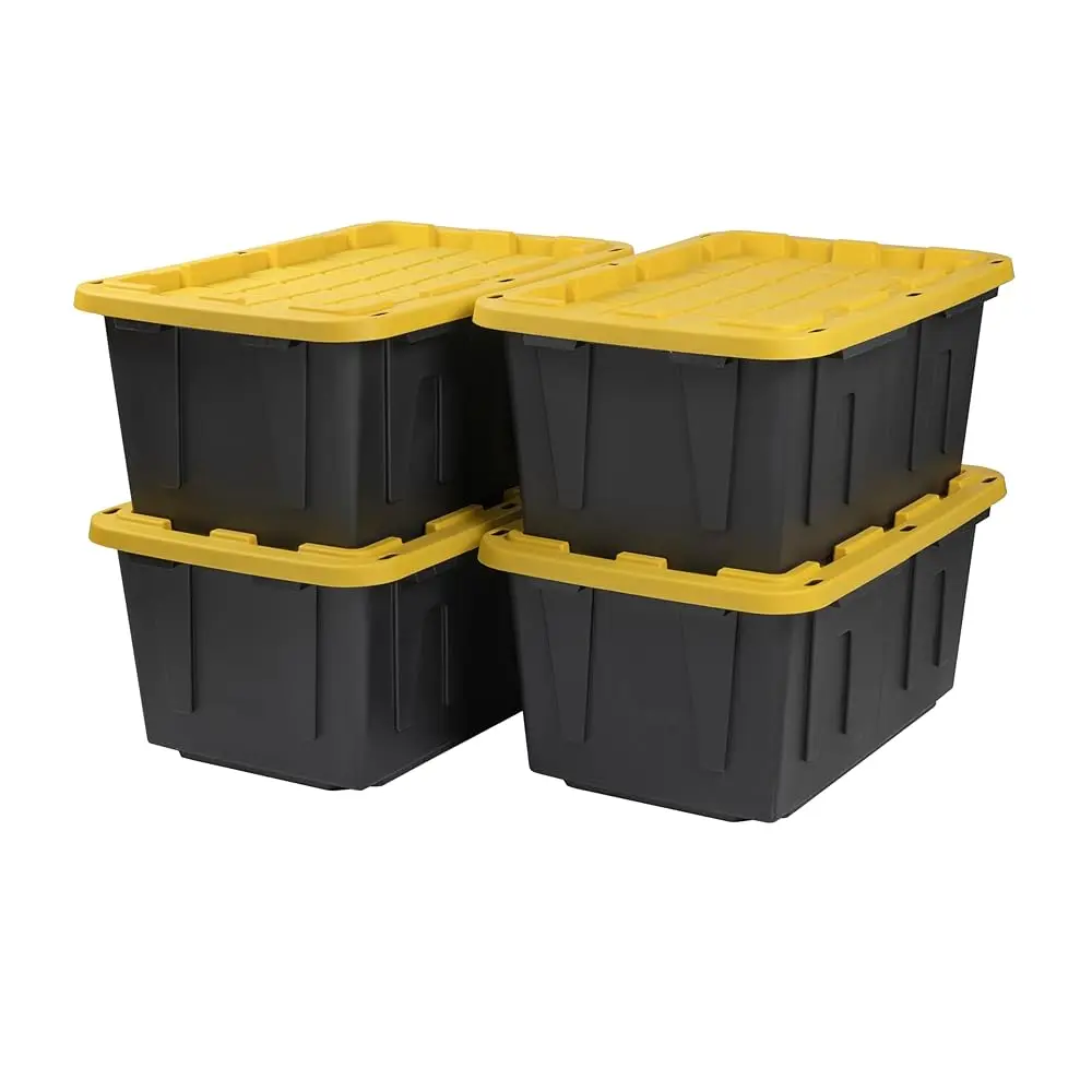 

Bla & Yellow®, 27-Gallon Heavy Duty Tough Storage Container & Snap-Tight Lid, (14.3”H X 20.6”W X 30.6”D), Weather-Resistant