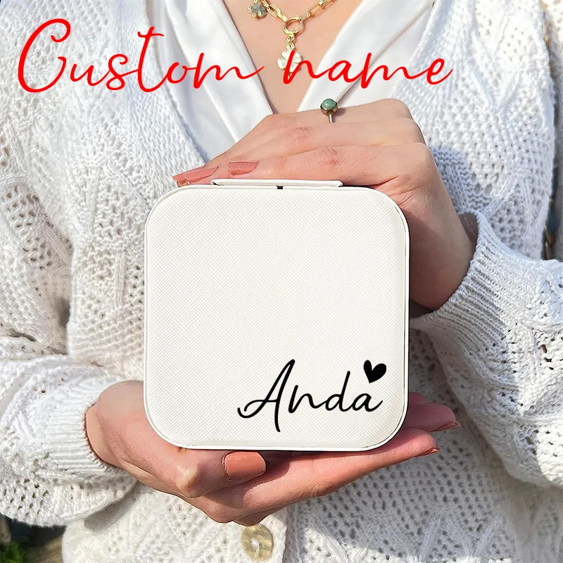 

Customized text portable flip cover antioxidant large capacity waterproof home travel jewelry storage box