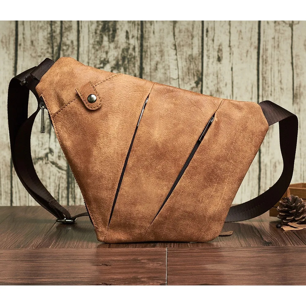 حقيبة كتف رجالية كلاسيكية ذات سعة كبيرة من الجلد الفاخر متعددة الاستخدامات وبسيطة ومتعددة الوظائف وقابلة للتعديل