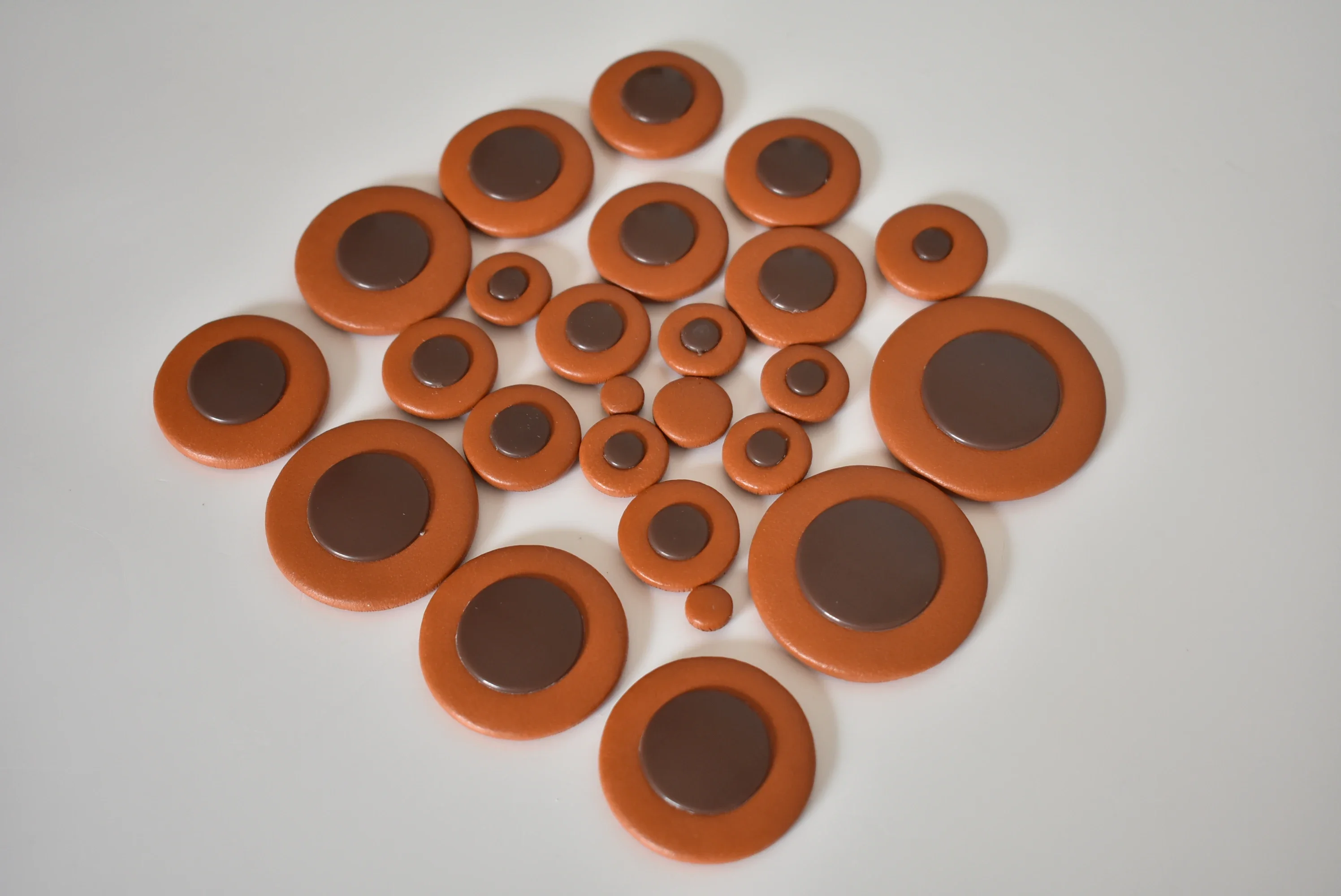 Professional Orange Leather Pads for Alto Saxophone New 8 Pack